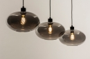 Foto 31008-3: Retro-Pendelleuchte mit drei Rauchglas-Lampenschirmen, geeignet für austauschbare LED.