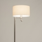 Foto 31014-3 niet_in_feed: Staande schemerlamp met leeslamp en beige linnen lampenkap