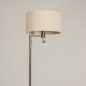 Foto 31014-4 niet_in_feed: Staande schemerlamp met leeslamp en beige linnen lampenkap