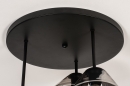 Foto 31036-13 detailfoto: Grote zwarte ronde plafondlamp met drie rookglazen op verschillende hoogtes