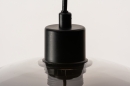 Foto 31064-10 detailfoto: Retro hanglamp voorzien van twee glazen kappen in rookglas, geschikt voor vervangbaar led. 