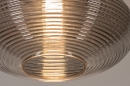Foto 31120-4 detailfoto: Retro plafondlamp met rookglas met fijne ribbels