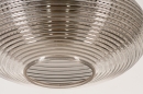 Foto 31120-5 detailfoto: Retro plafondlamp met rookglas met fijne ribbels