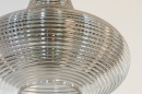 Foto 31120-6 detailfoto: Retro plafondlamp met rookglas met fijne ribbels