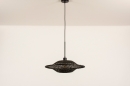 Foto 31219-4 anders: Zwarte rotan hanglamp met lang zwart snoer