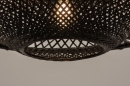 Foto 31219-7 detailfoto: Zwarte rotan hanglamp met lang zwart snoer