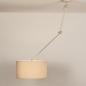Foto 31258-3: Verstelbare hanglamp met knikarm in beige met beige linnen kap