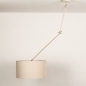 Foto 31258-6: Verstelbare hanglamp met knikarm in beige met beige linnen kap