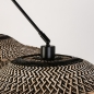 Foto 31291-10 detailfoto: Zwarte hanglamp met twee knikarmen en rotan kappen