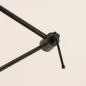 Foto 31297-13 detailfoto: Verstelbare hanglamp met knikarm in het zwart met ronde rotan kap