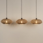 Foto 31299-6 vooraanzicht: Rotan hanglamp met drie ronde kappen voor boven de eettafel