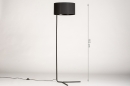 Foto 31408-1: Schwarze minimalistische Stehlampe mit luxuriösem schwarzem Lampenschirm