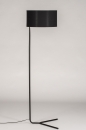 Foto 31408-3: Schwarze minimalistische Stehlampe mit luxuriösem schwarzem Lampenschirm