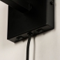 Foto 31426-10 detailfoto: Zwarte wandlamp met stoffen kap in het grijs en extra leeslamp 