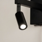 Foto 31426-8 detailfoto: Zwarte wandlamp met stoffen kap in het grijs en extra leeslamp 