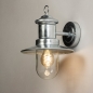 Foto 31437-5: Nostalgische wandlamp / buitenlamp / visserslamp uitgevoerd in gegalvaniseerd staal, voorzien van een LED-lamp en schemerschakelaar.