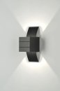 Foto 70975-2: Zwarte design wandlamp in het vierkant