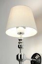 Foto 71585-5: Grote klassieke wandlamp in chroom met kapje van stof