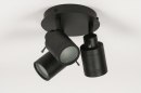 Foto 72531-5 onderaanzicht: Zwarte plafondlamp 3-lichts, ook geschikt voor in de badkamer 