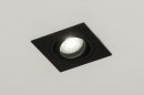 Foto 72776-3: Quadratischer, richtbarer Einbauspot in mattschwarzer Farbe, geeignet für LED