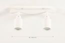 Foto 72835-12 maatindicatie: Dubbele plafondspot in het wit voor de badkamer