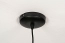 Foto 73320-12: Industriële hanglamp met open bol van zwart metaal