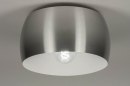 Foto 73346-2 onderaanzicht: Luxe plafondlamp uitgevoerd in de kleur aluminium voorzien van een zachtgrijze tint aan de binnenzijde.
