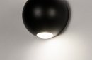 Foto 73489-5: Zwarte up-down wandlamp in bolvorm voor binnen, buiten en de badkamer IP54