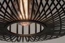 Foto 73608-3 detailfoto: Grote Ronde Plafondlamp van Zwart Metaal voor sfeervolle Plafondverlichtng