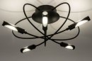 Foto 73665-4: Sfeervolle badkamerlamp plafondlamp uitgevoerd in mat zwarte kleur.