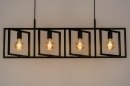 Foto 73690-5: Moderne schwarze Hängeleuchte mit 4 Lichtpunkten / Fassungleuchten, für LED geeignet