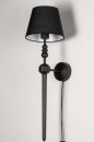 Foto 73795-4: Klassieke wandlamp in het zwart met kapje en snoer en stekker