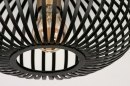 Foto 73839-3 detailfoto: Ronde Zwarte Plafondlamp met Messing details voor sfeervolle Plafondverlichting