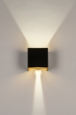 Foto 73908-6: Strakke en veelzijdige led wandlamp, gemaakt van giet aluminium in een mat zwarte kleur met gouden binnenzijde.