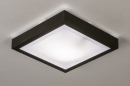 Foto 73918-2 detailfoto: Zwarte vierkante plafonnière ook geschikt als badkamerlamp 