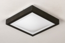 Foto 73918-5 detailfoto: Zwarte vierkante plafonnière ook geschikt als badkamerlamp 