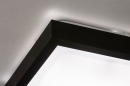 Foto 73918-6 detailfoto: Zwarte vierkante plafonnière ook geschikt als badkamerlamp 
