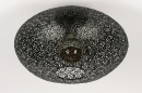 Foto 73941-3: Plafondlamp van zwart metaal met opengewerkte kap