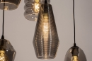 Foto 73957-15 detailfoto: Zwarte hanglamp met glazen bollen van Rookglas in verschillende vormen