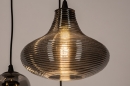 Foto 73958-12 detailfoto: Glazen hanglamp / videlamp voorzien van zeven lampen gemaakt van rookglas, geschikt voor led.