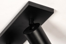 Foto 74000-10 detailfoto: Moderne plafondspots / wandspots uitgevoerd in mat zwart met goud, geschikt voor vervangbaar led.
