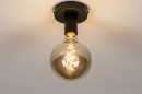 Foto 74007-11: Moderne plafondlamp als fittinglamp uitgevoerd in mat zwarte kleur, geschikt voor led.
