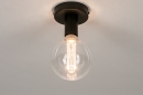 Foto 74007-2: Moderne plafondlamp als fittinglamp uitgevoerd in mat zwarte kleur, geschikt voor led.