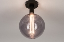 Foto 74007-3: Moderne plafondlamp als fittinglamp uitgevoerd in mat zwarte kleur, geschikt voor led.