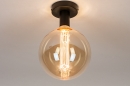 Foto 74007-4: Moderne plafondlamp als fittinglamp uitgevoerd in mat zwarte kleur, geschikt voor led.