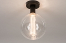 Foto 74007-5: Moderne plafondlamp als fittinglamp uitgevoerd in mat zwarte kleur, geschikt voor led.