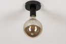 Foto 74007-6: Moderne plafondlamp als fittinglamp uitgevoerd in mat zwarte kleur, geschikt voor led.