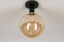 Foto 74007-8: Moderne plafondlamp als fittinglamp uitgevoerd in mat zwarte kleur, geschikt voor led.