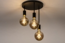 Foto 74009-6: Moderne zwarte plafondlamp in minimalistisch design met drie fittingen voor mooie grote led lampen