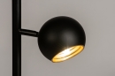 Foto 74113-7 detailfoto: Zwarte retro vloerlamp met drie bollen en gouden details